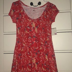 So Coral Floral Print Midi Dress